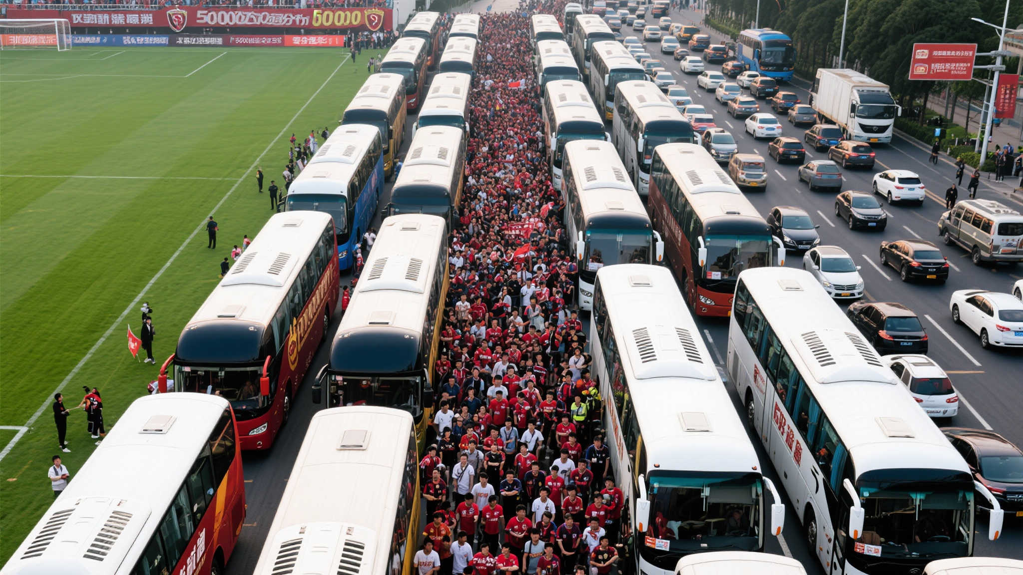 5000申花球迷远征大连，客队大巴规模成焦点